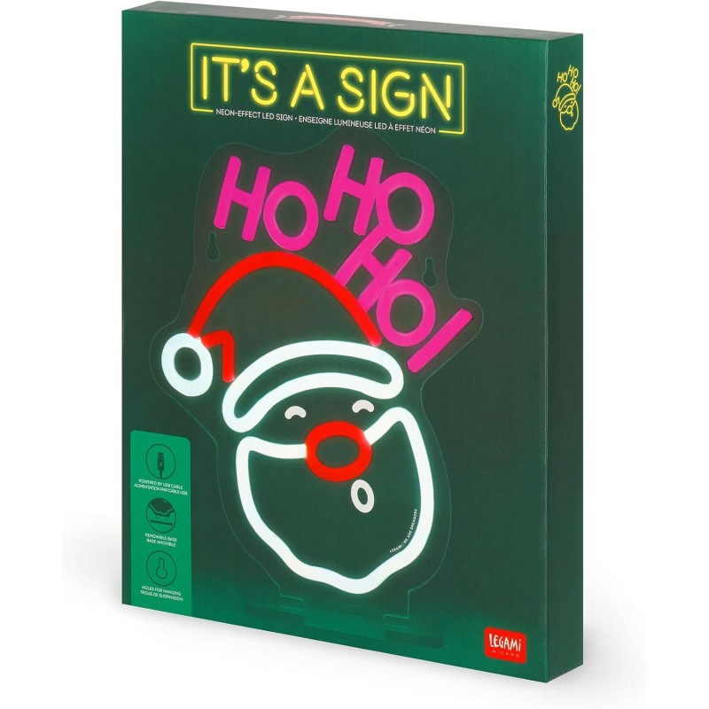 Legami - Insegna Luminosa Led A Effetto Neon, Santa Claus Babbo Natale