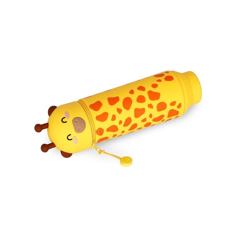 Legami - Kawaii Astuccio Scuola 2 In 1 In Morbido Silicone, Giraffa, Portapenne Da Tavolo, Chiusura Con Cerniera, H 18.5 Cm