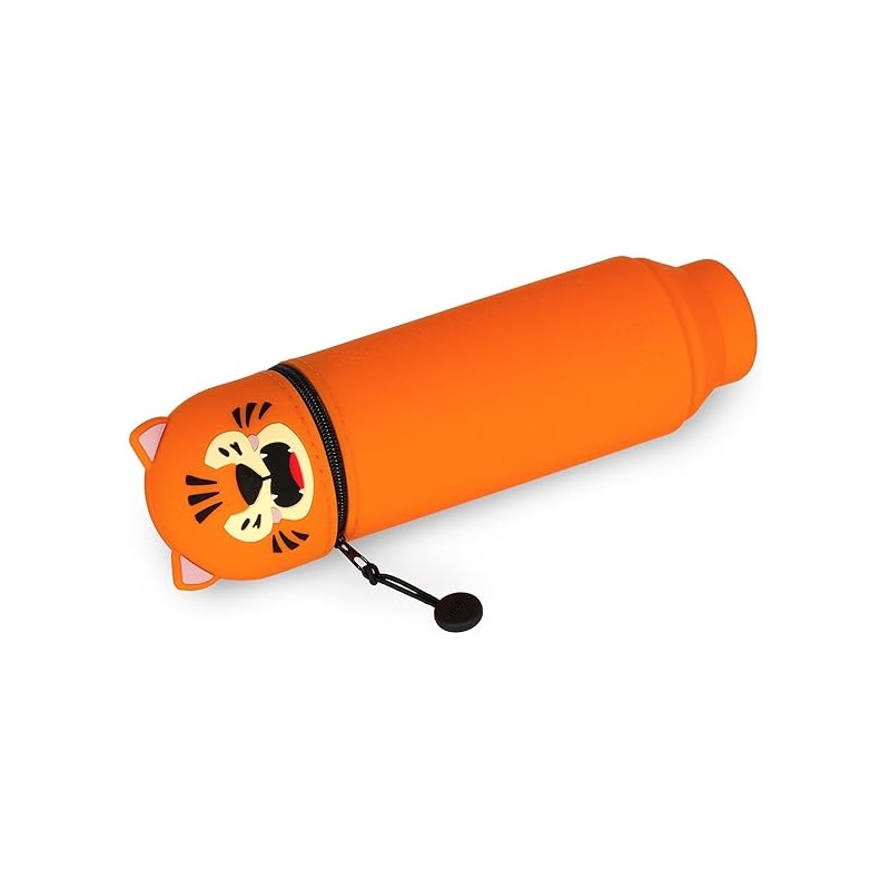 Legami - Kawaii Astuccio Scuola 2 In 1 In Morbido Silicone, Portapenne Da Tavolo, H 18.5 Cm, Tigre