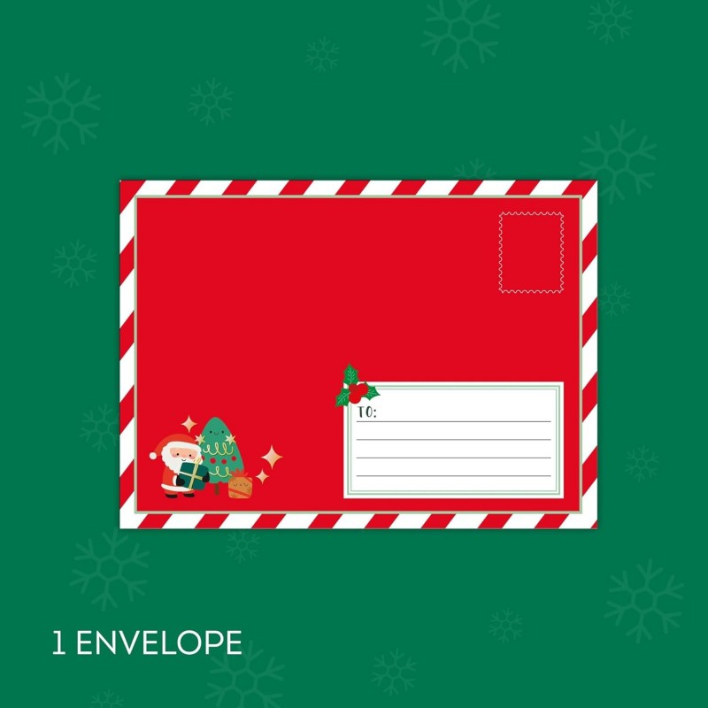 Legami - Kit Per Lettera A Babbo Natale, Set Lettera Unisex, Contiene Busta, Lettere Da Compilare, Cartolina, Foglio Adesivi
