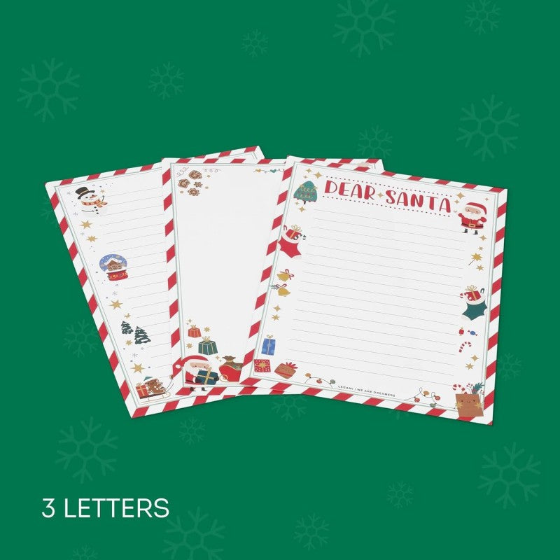 Legami - Kit Per Lettera A Babbo Natale, Set Lettera Unisex, Contiene Busta, Lettere Da Compilare, Cartolina, Foglio Adesivi