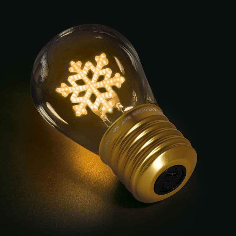 Legami - Lampada Da Tavolo A Forma Di Lampadina, Fiocco Di Neve, For Indoor Use Only, Ricaricabile Con Cavo Usb, Senza Fili