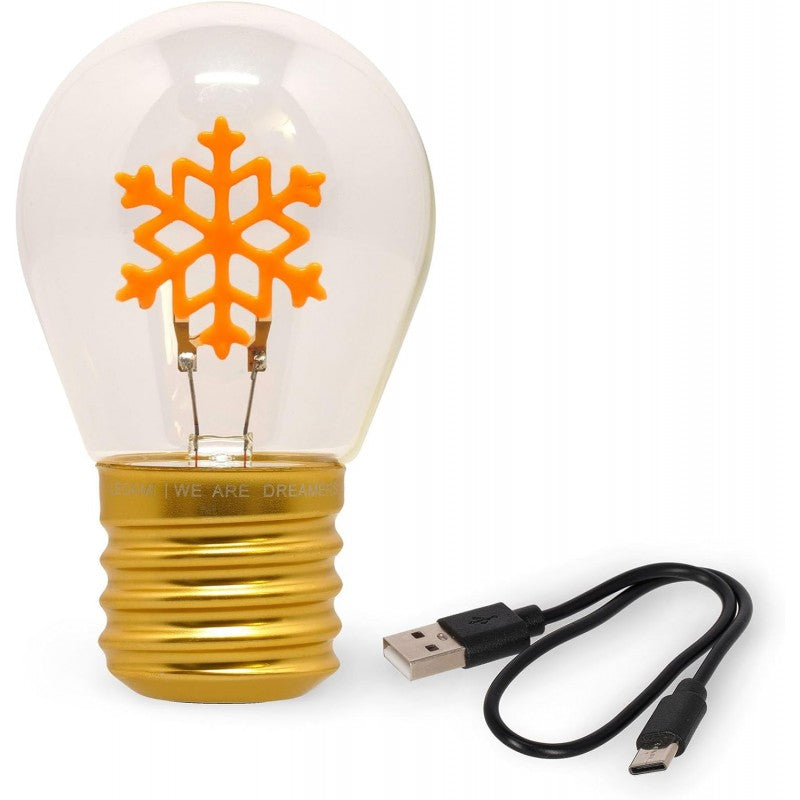 Legami - Lampada Da Tavolo A Forma Di Lampadina, Fiocco Di Neve, For Indoor Use Only, Ricaricabile Con Cavo Usb, Senza Fili