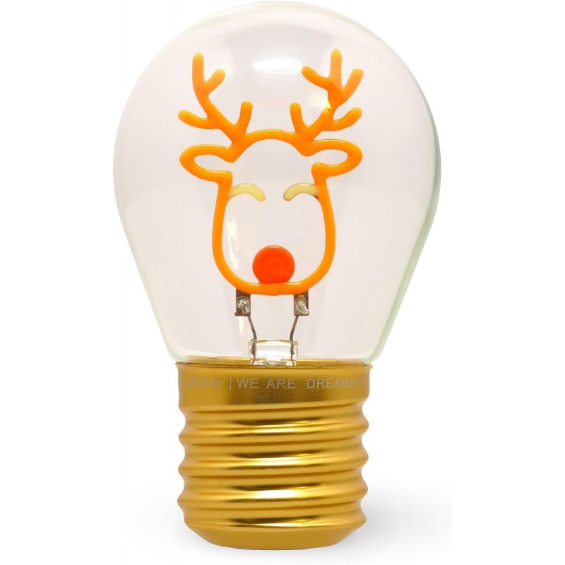 Legami - Lampada Da Tavolo A Forma Di Lampadina, Renna Di Natale, For Indoor Use Only, Ricaricabile Con Cavo Usb, Senza Fili