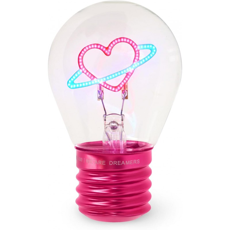 Legami - Lampada Da Tavolo A Forma Di Lampadina, Ricaricabile Con Cavo Usb, Senza Fili, Tema Saturno