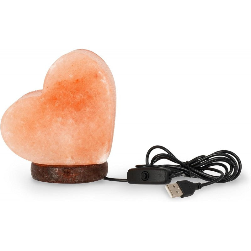 Legami - Lampada Di Sale, Cromoterapia, Forma Cuore, Luce Bianco Caldo, Sale Naturale Himalayano, 11 X 12 X 7.5 Cm