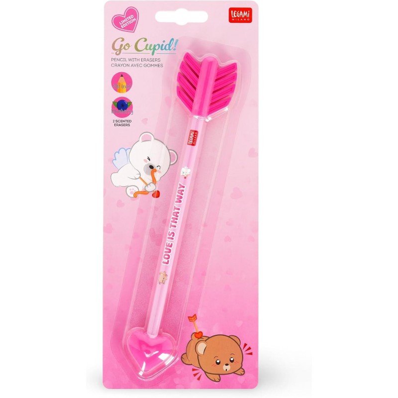 Legami - Matita Go Cupid, Matita A Forma Di Freccia Con 2 Gomme Profumate