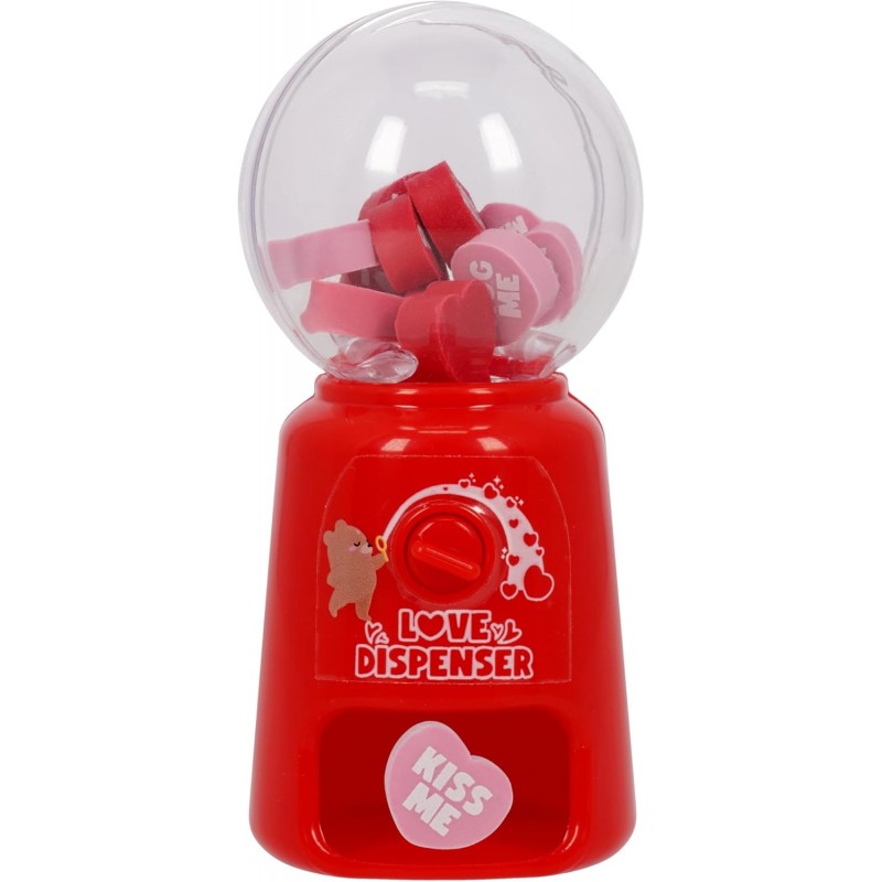 Legami - Mini Distributore Gomme Per Cancellare, Love Dispenser, 15 Gomme, Gomma A Forma Cuore