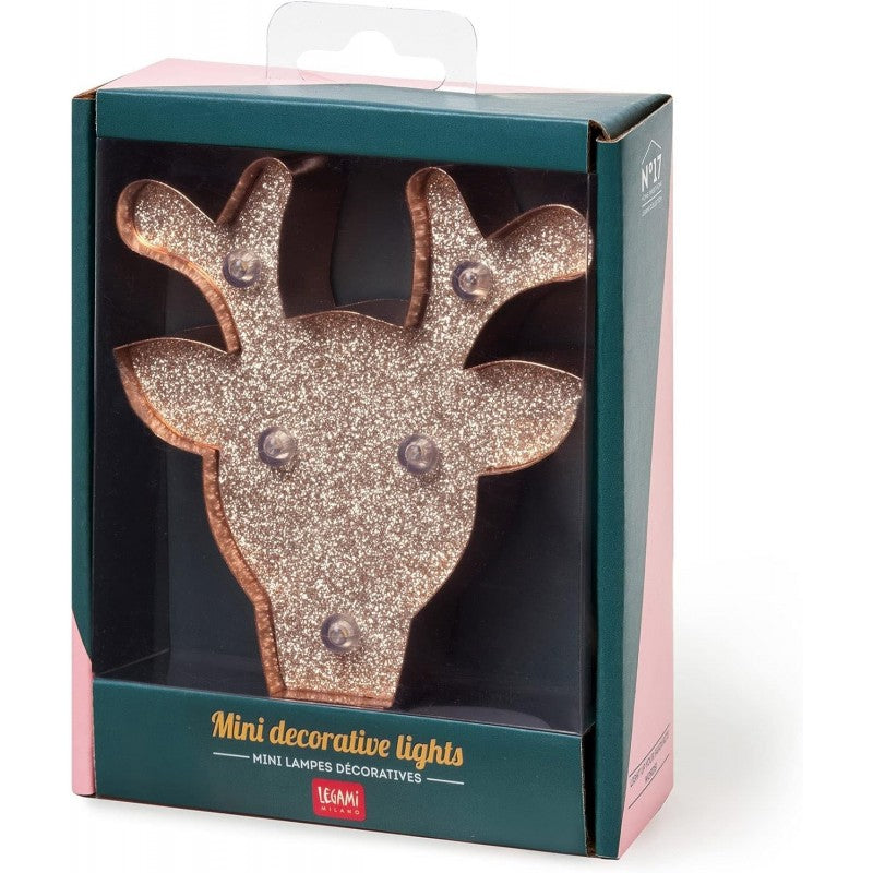Legami - Mini Luce Decorativa, 11x12 Cm, Tema Reindeer, Renna