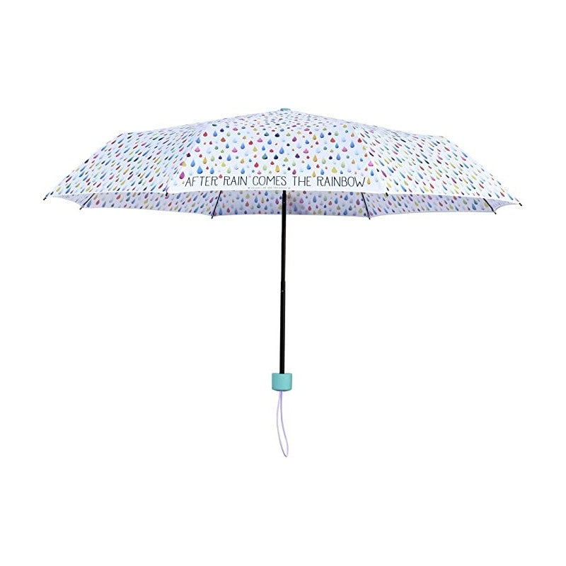 Legami Ombrello Pieghevole, In Poliestere, Struttura In Acciaio Nero, Impugnatura In Plastica, Leggero, Custodia Inclusa