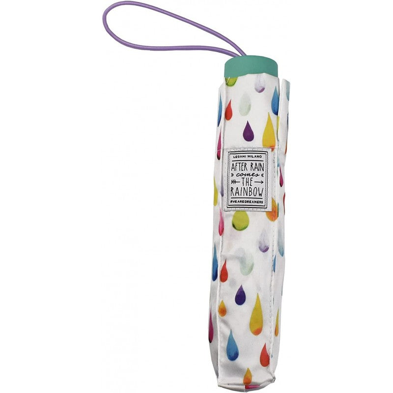 Legami Ombrello Pieghevole, In Poliestere, Struttura In Acciaio Nero, Impugnatura In Plastica, Leggero, Custodia Inclusa