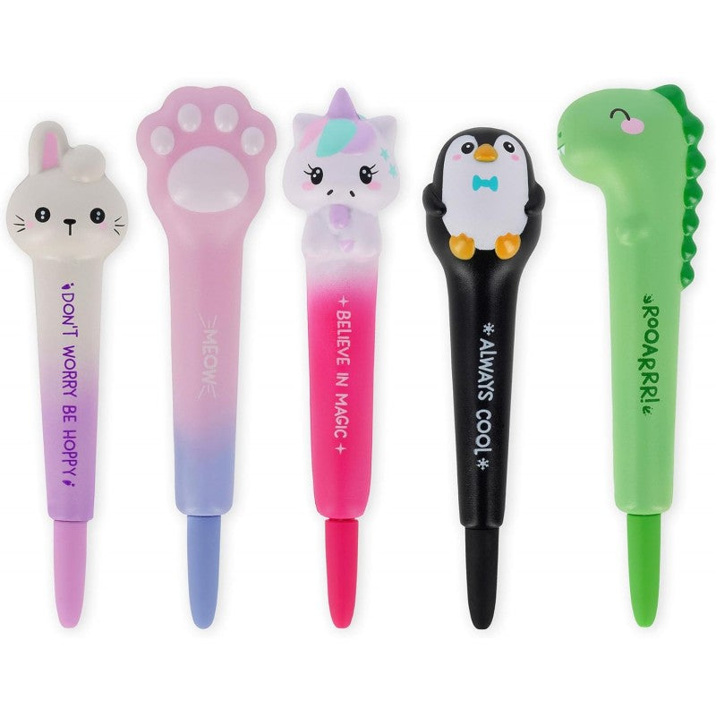 Legami - Penna Gel Antistress - Squeezies, Squishy, Penna Anti Stress, Super Morbida, Inchiostro Nero, Punta 1 Mm