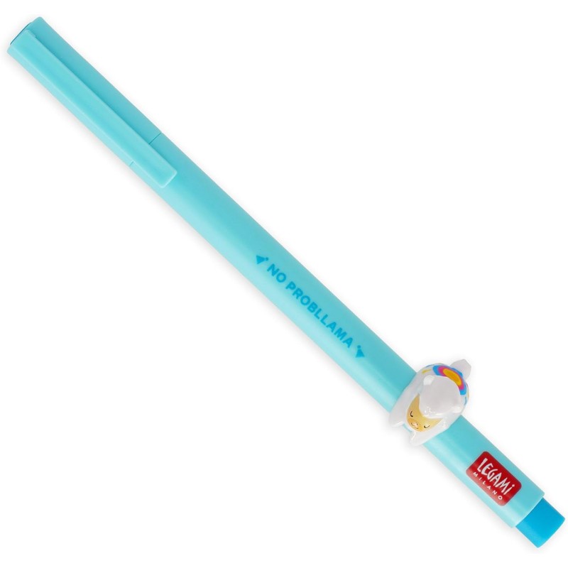 Legami - Penna Gel - Lovely Friends, Animaletto Decorativo Rimovibile, Inchiostro Azzurro, Tema Lama