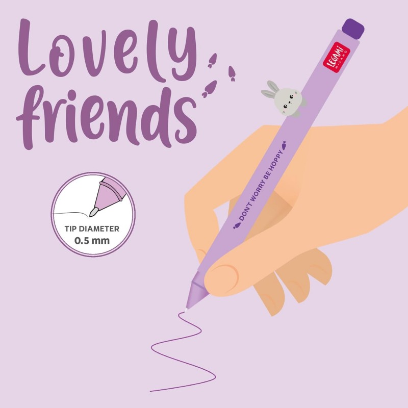 Legami - Penna Gel - Lovely Friends, Tema Bunny