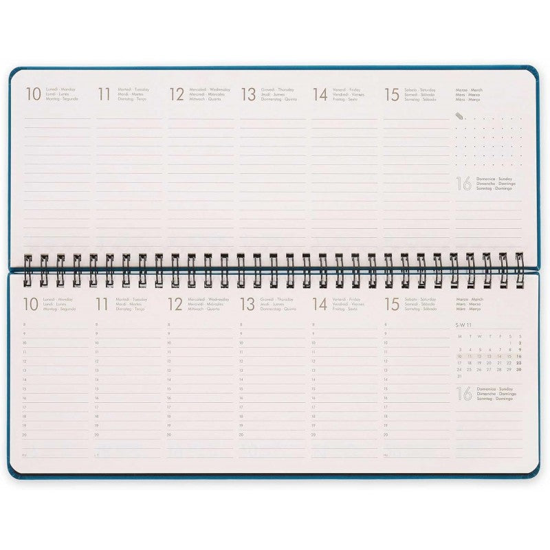 Legami - Planning Da Scrivania 13 Mesi Gennaio 2025-gennaio 2026, Formato Orizzontale, Spiralata, 27.2 X 10.2, Teal Blue