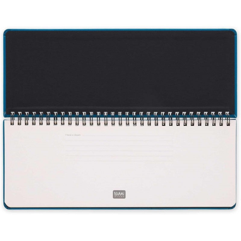 Legami - Planning Da Scrivania 13 Mesi Gennaio 2025-gennaio 2026, Formato Orizzontale, Spiralata, 27.2 X 10.2, Teal Blue
