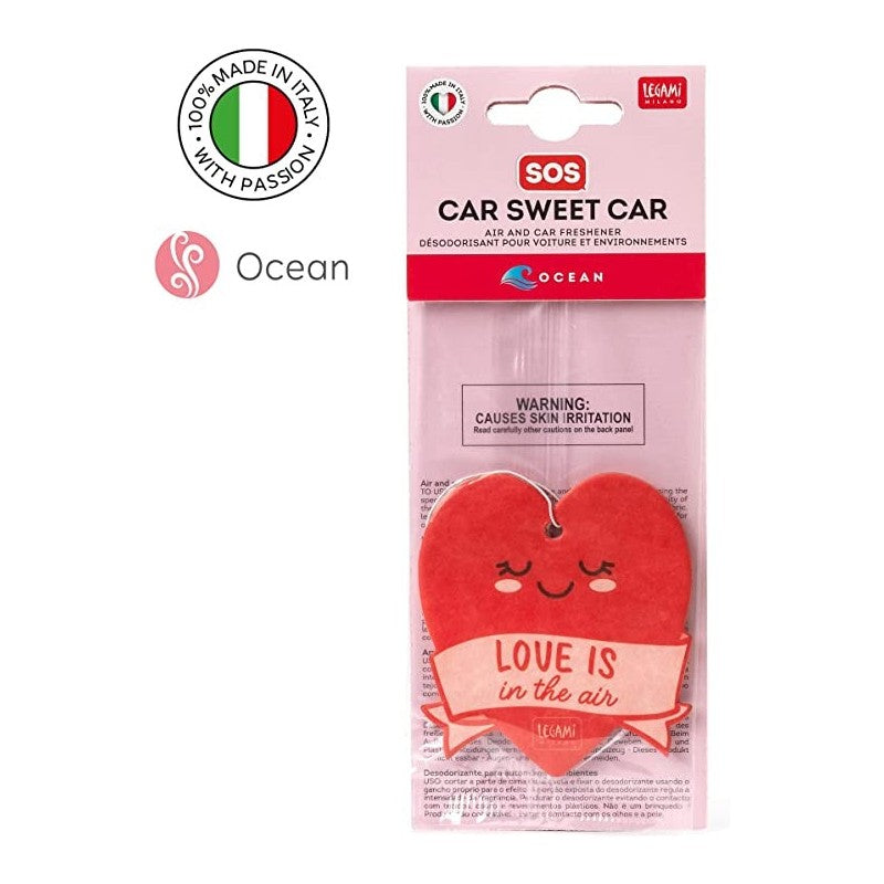 Legami - Profumatore Per Auto E Ambienti, Fragranza Ocean, 7x8 Cm, Tema Heart