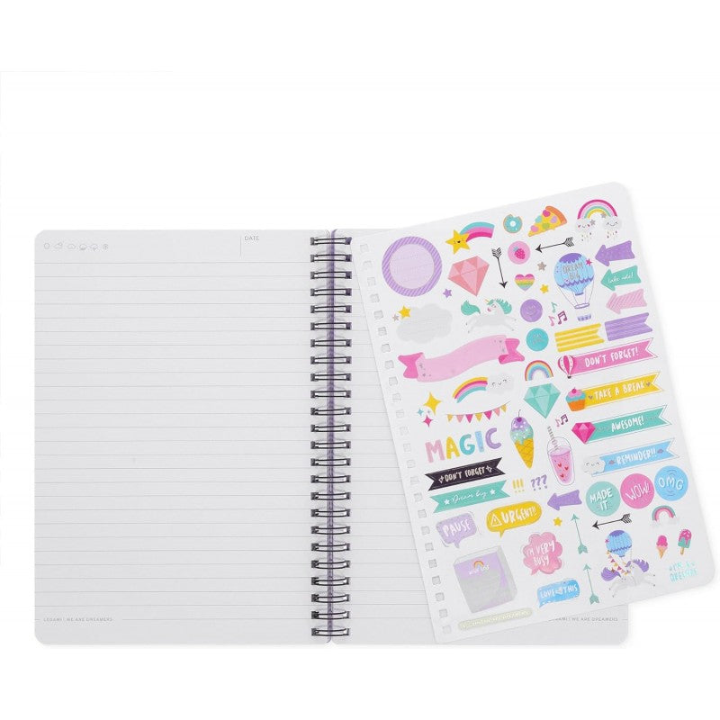 Legami - Quaderno A Righe Con Spirale Large - Formato A5, Spiral Notebook, 15 X 21 Cm, Tema Unicorn