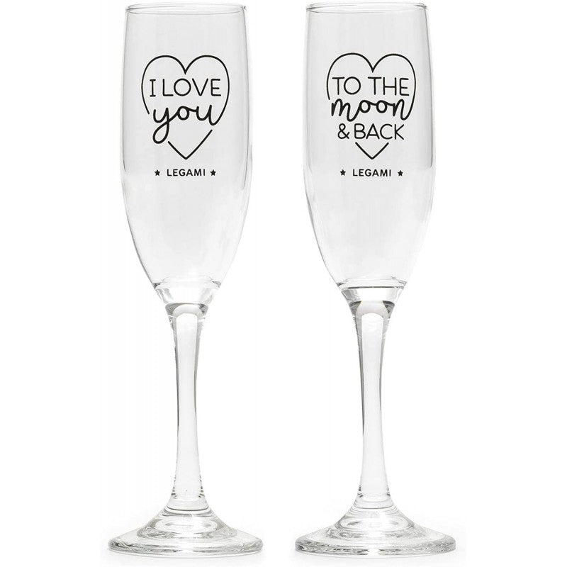 Legami - Set Di 2 Flute Da Champagne, Calici Da Vino, 150 Ml