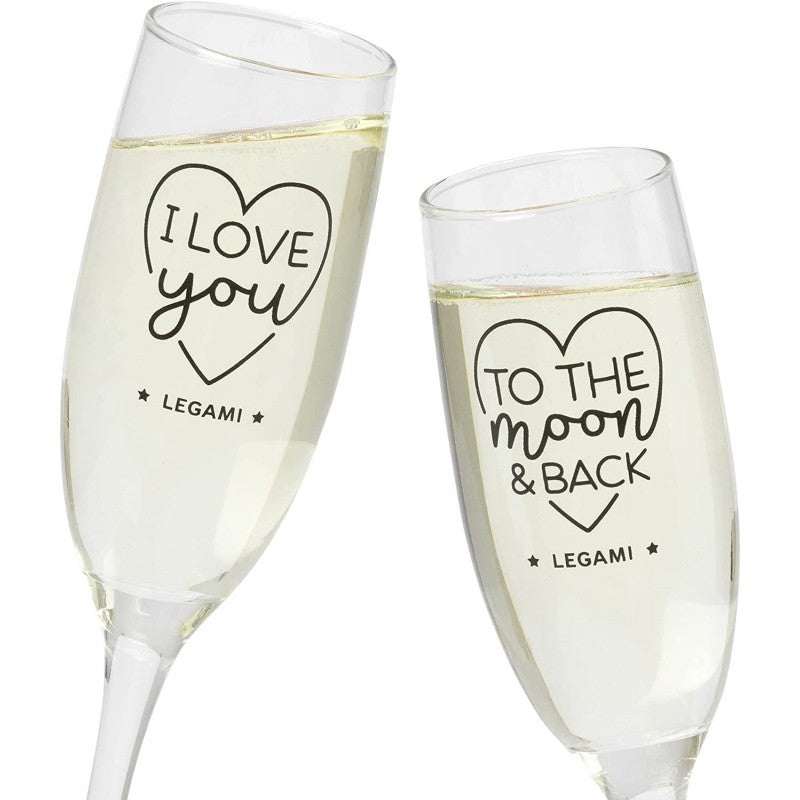 Legami - Set Di 2 Flute Da Champagne, Calici Da Vino, 150 Ml