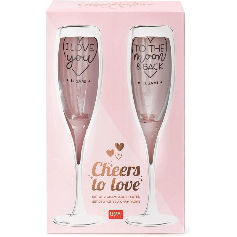 Legami - Set Di 2 Flute Da Champagne, Calici Da Vino, 150 Ml