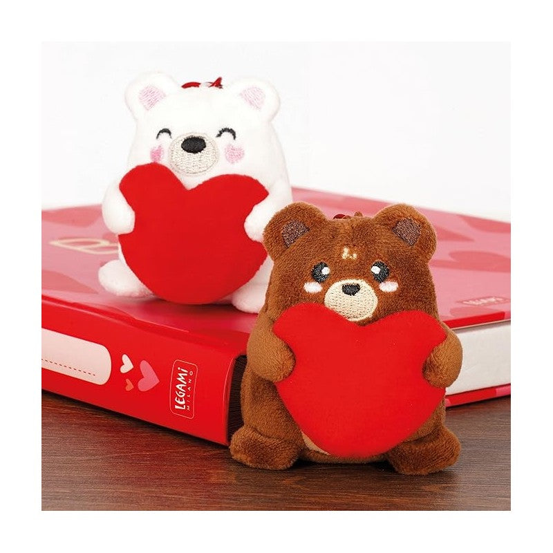 Legami - Set Di 2 Portachiavi In Peluche, Regalo Per Coppia, Charm Per Borsa, Orsetti Romantici