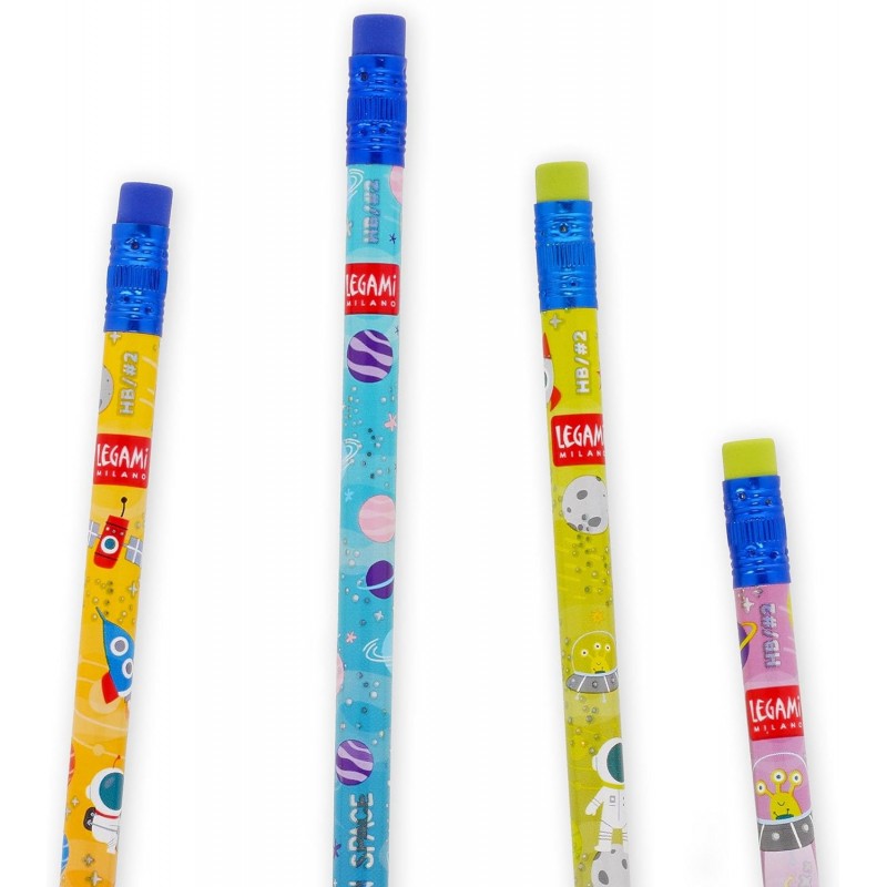 Legami - Set Di 4 Matite Hb Profumate - Smelling Good, Profumo Di Vaniglia, Tema Space