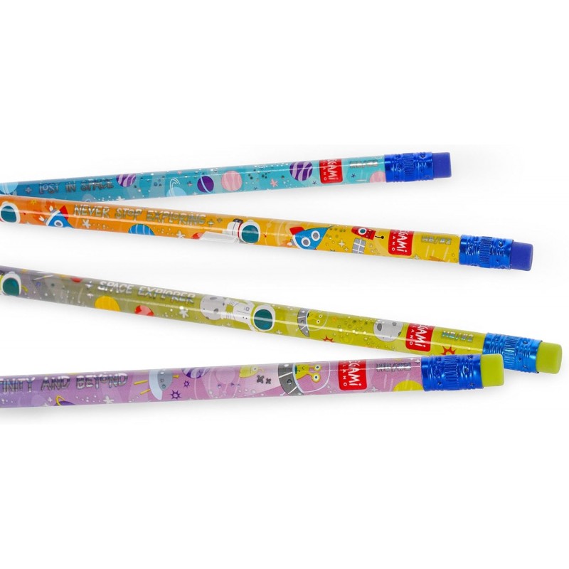 Legami - Set Di 4 Matite Hb Profumate - Smelling Good, Profumo Di Vaniglia, Tema Space