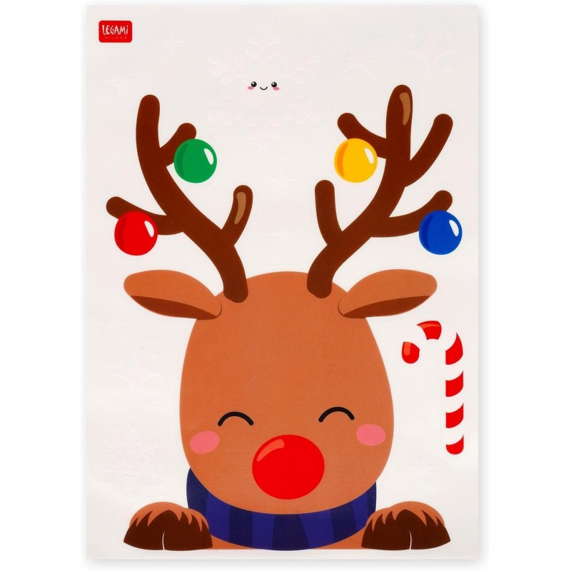 Legami - Set Di 70 Adesivi Elettrostatici Per Finestra, Christmas Edition