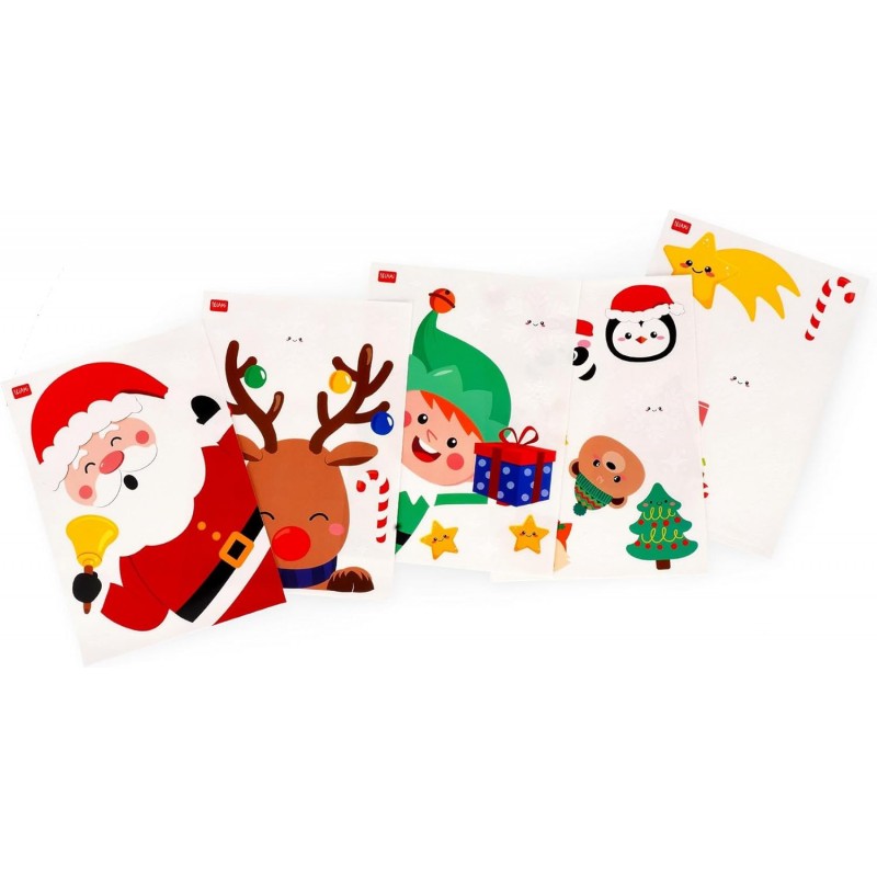 Legami - Set Di 70 Adesivi Elettrostatici Per Finestra, Christmas Edition