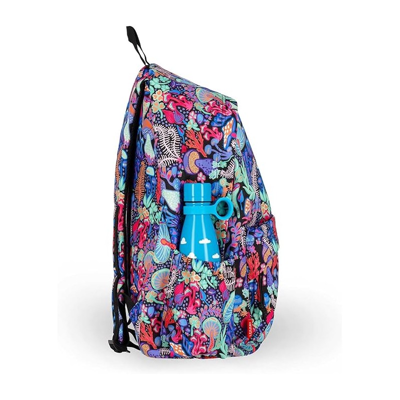 Legami - Zaino Viaggio Scuola 32 L, My Backpack, Foderato E Imbottito, 35 X 45 X 20 Cm - Mushrooms