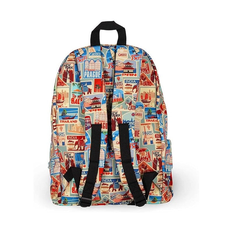 Legami - Zaino Viaggio Scuola 32 L, My Backpack, Foderato E Imbottito, 35 X 45 X 20 Cm - Travel Stickers