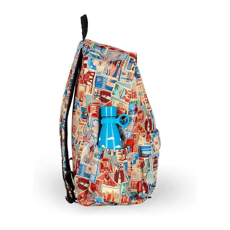 Legami - Zaino Viaggio Scuola 32 L, My Backpack, Foderato E Imbottito, 35 X 45 X 20 Cm - Travel Stickers