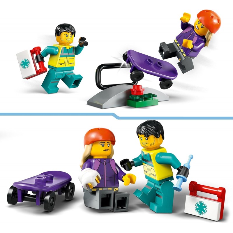 LEGO City Ambulanza di Emergenza Giocattolo con 2 Minifigure - Giochi Educativi per Bambini e Bambine da 5 Anni in su - Idee Regalo per l'Apprendimento per Compleanni e Feste - 60451