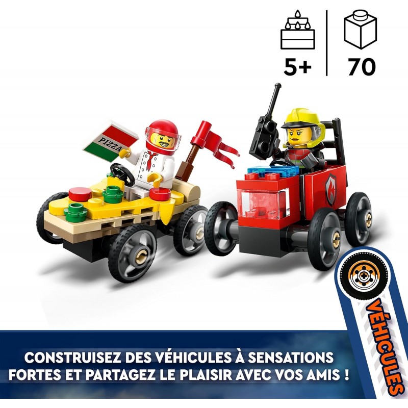 Lego City - Veicoli Da Corsa: Pizzaiolo Contro Pompiere 60458