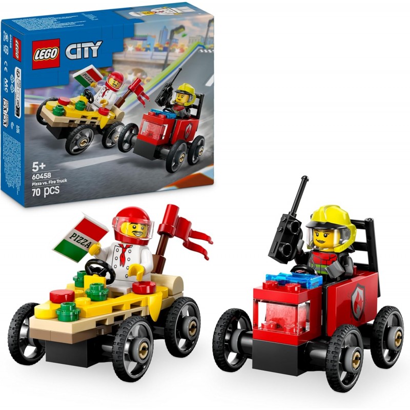 Lego City - Veicoli Da Corsa: Pizzaiolo Contro Pompiere 60458