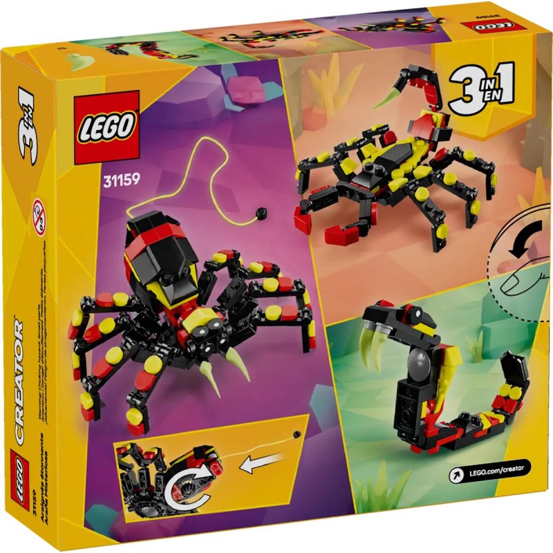 Lego Creator 3 In 1 Animali Selvatici: Ragno Trasformista - Trasformabile In Scorpione E Serpente 31159