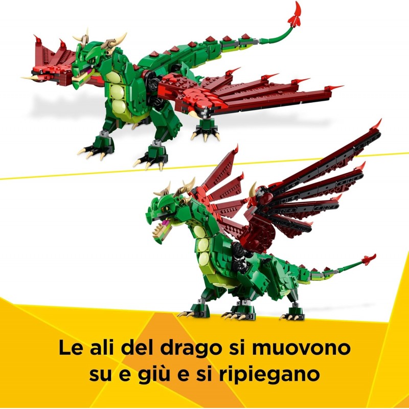 Lego Creator 3 In 1 Drago Medievale Giocattolo 31161