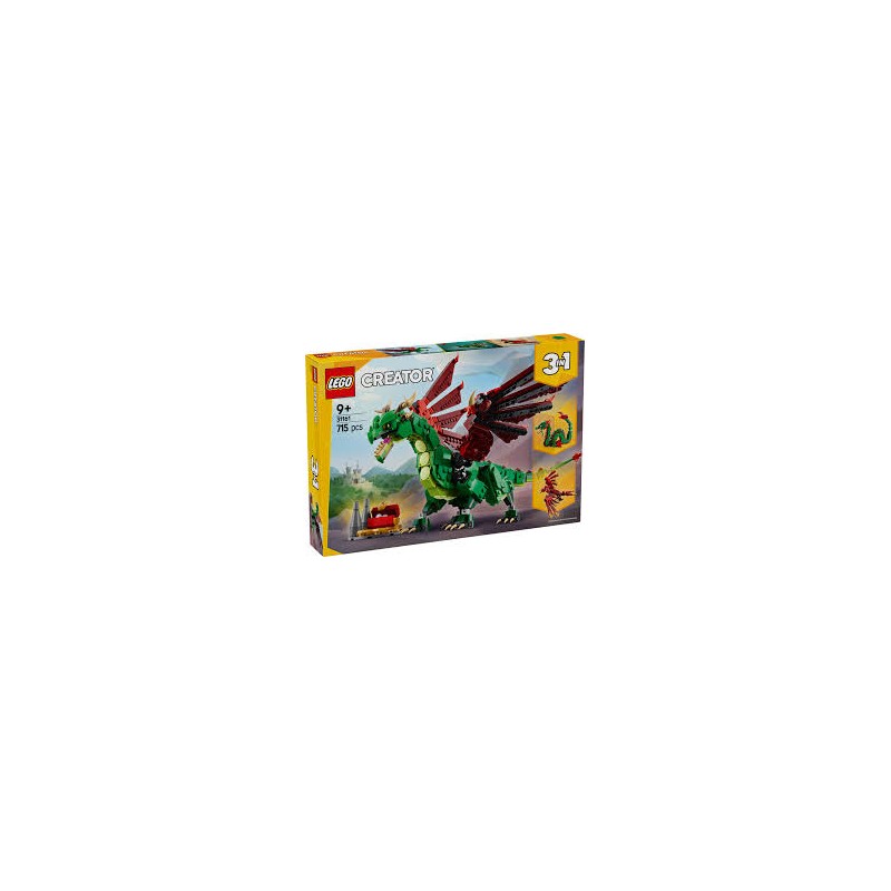 Lego Creator 3 In 1 Drago Medievale Giocattolo 31161