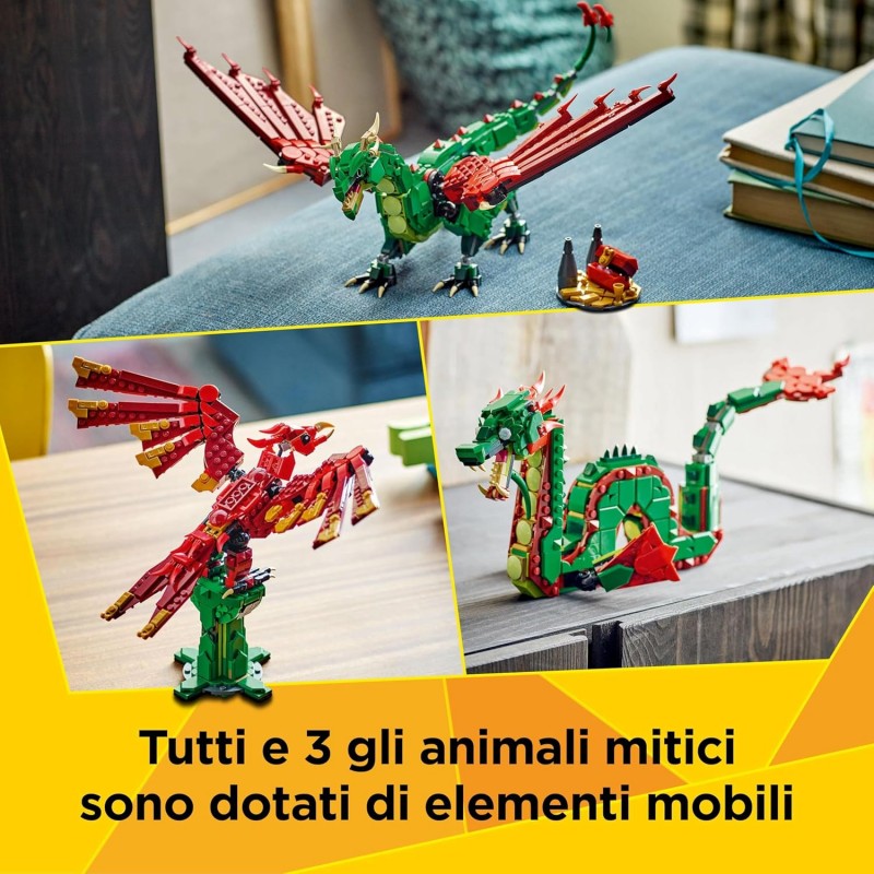 Lego Creator 3 In 1 Drago Medievale Giocattolo 31161