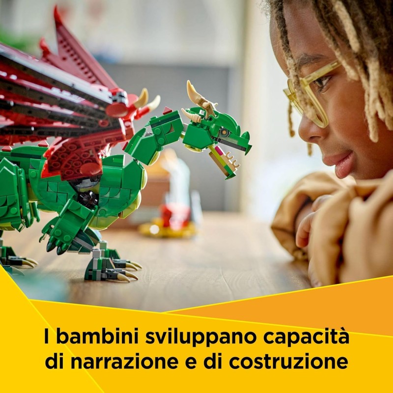 Lego Creator 3 In 1 Drago Medievale Giocattolo 31161
