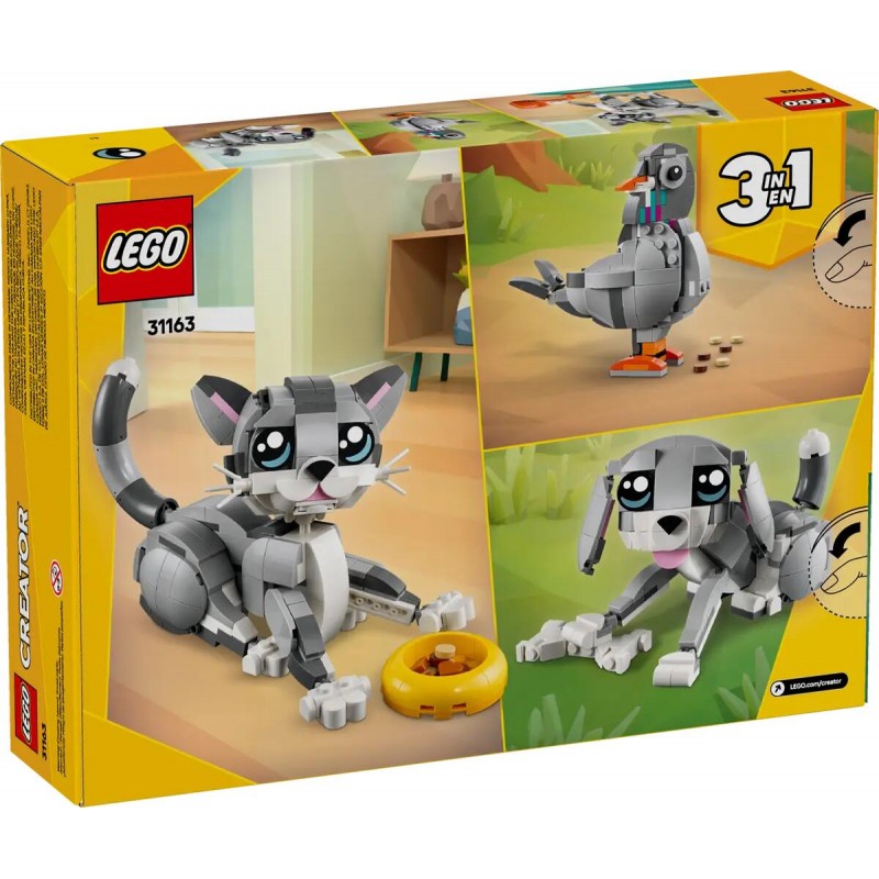 Lego Creator 3 In 1: Gatto Giocoso - Si Trasforma In Piccione O In Cane 31163