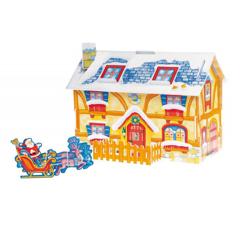 Libro Con Puzzle 3d La Casa Di Babbo Natale - Raffaello Ragazzi