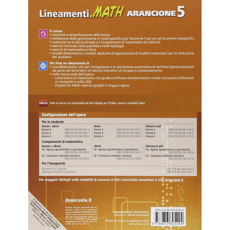 Lineamenti.math Arancione 5
