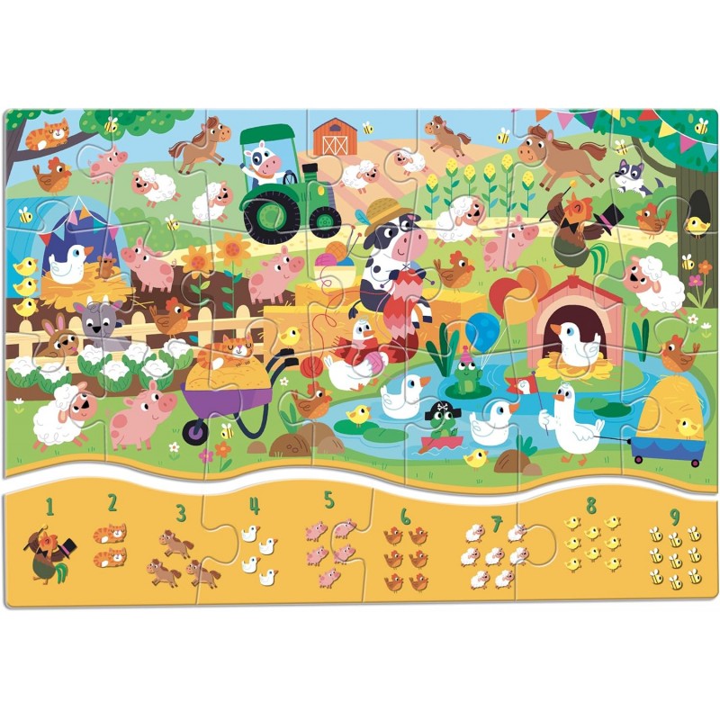 Ludattica - Puzzle 123 La Fattoria - Puzzle 25 Pezzi Bambini 3+