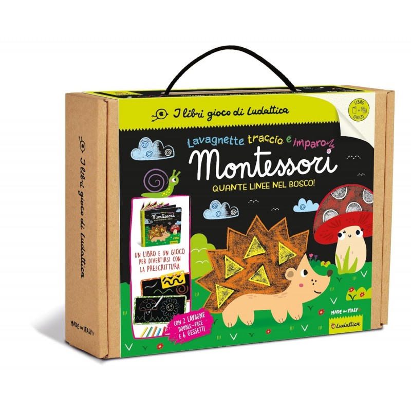 Ludattica - Quante Linee Nel Bosco! Ediz. A Colori. Con 2 Lavagnette Double-face + 6 Gessetti Colorati + Cancellino