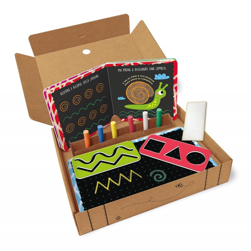 Ludattica - Quante Linee Nel Bosco! Ediz. A Colori. Con 2 Lavagnette Double-face + 6 Gessetti Colorati + Cancellino