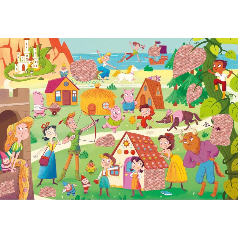 Ludattica - Secret Puzzle 24 Maxi Pezzi Le Fiabe| Formato 50x35 Cm