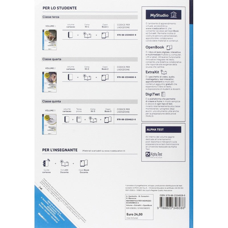Matematica Per Indirizzo Economico Vol. 2 Con Extrakit-openbook
