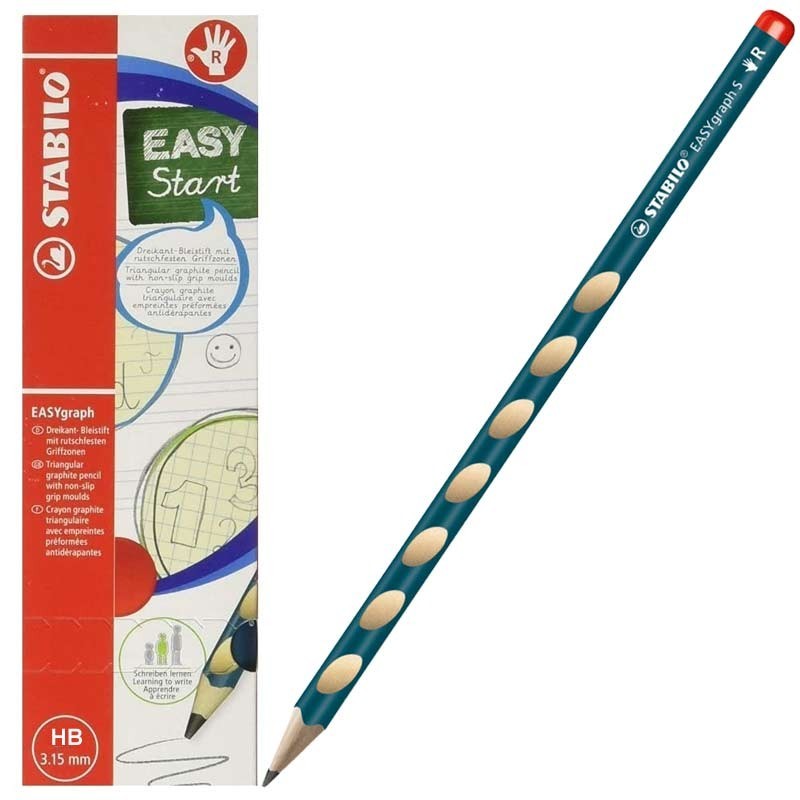 Matita In Grafite Easygraph - Gradazione Hb - Per Destromani - Astuccio 12 Matite - Stabilo